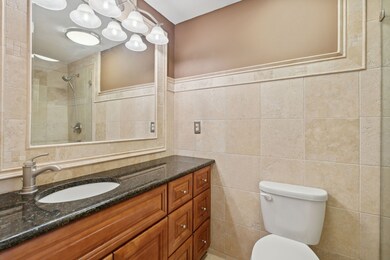 Guest bathroom recently renovated with new cabinet