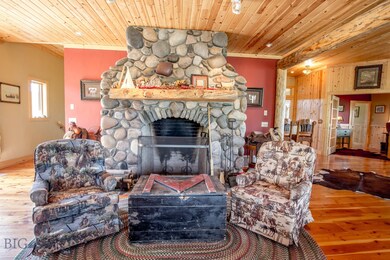 River Rock Wood Burning Fireplace