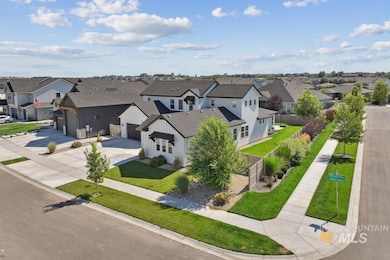 Aerial perspective of suburban area