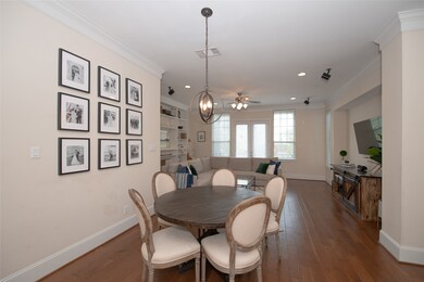 Dining area with a recently upgraded chandelier!