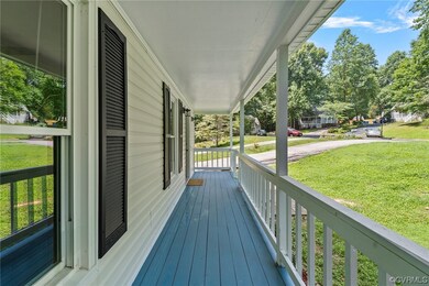 Freshly painted front porch