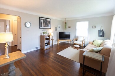 Charming and inviting Living Room with coved ceilings