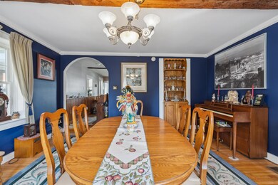 Oversized dining room with built-in cabinet