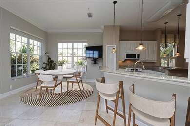 Virtually staged kitchen dining area