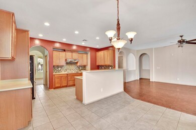 Kitchen and family room