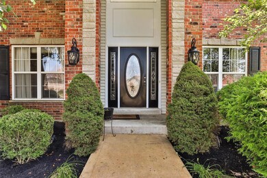Leaded glass front door with sidelights