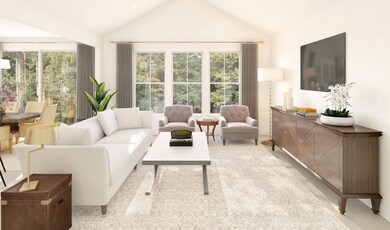 Great room with vaulted ceiling