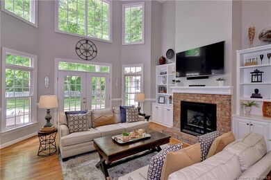 The light-filled great room features built-ins and
