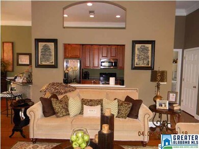 View of the family room into the kitchen.  Notice 