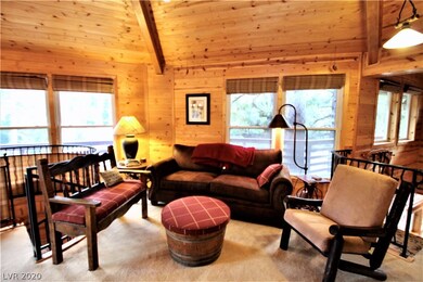 Warm and rustic knotty pine woodwork.