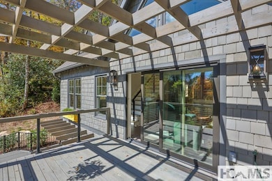 Sunny deck with Arbor