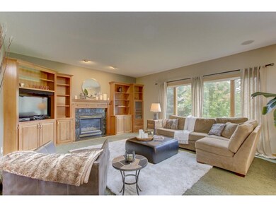 Gas fireplace and beautiful built-ins. Home is wir