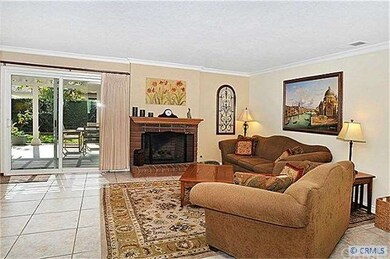 Cozy family room with fireplace.
