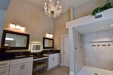 His and Hers Master Bathroom Vanities Featuring a