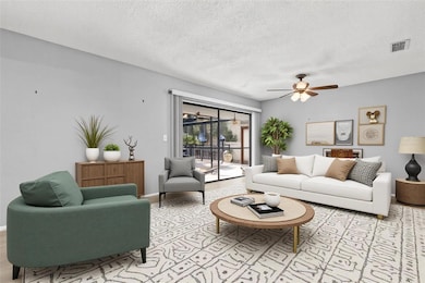 Living room virtually staged