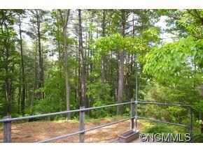 private wooded back yard