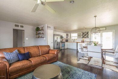 Living room into dining room