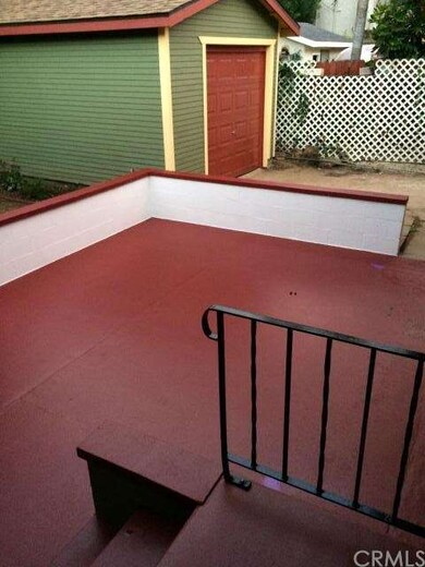 Concrete patio with block seating