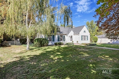 View of front facade with a chimney