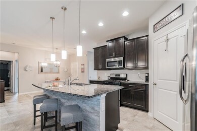 Stone-Accented Kitchen Island