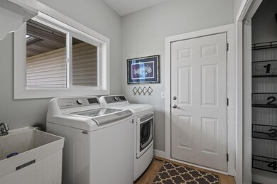 Laundry room with built in locker type storage