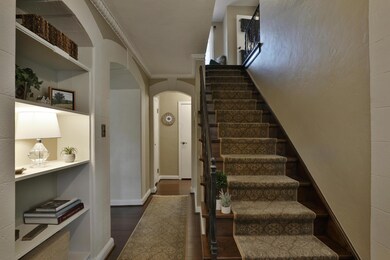 Stairway with wrought iron railing