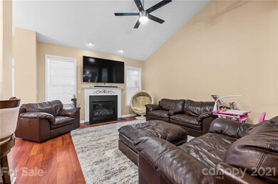 Living Room with Vaulted Ceiling and Gas Fireplace