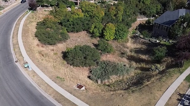 Close up aerial view of property