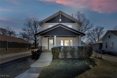 View of front of property featuring covered porch