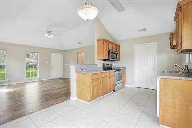 View of open floor plan from breakfast nook