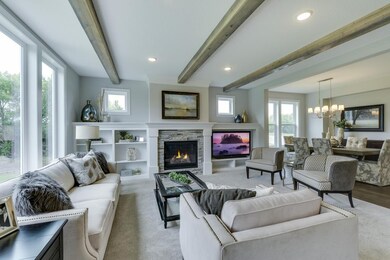 Stunning living room with accent beam feature.