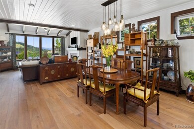 Open living, dining areas