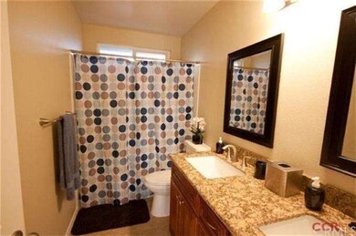 Double sinks in large guest bathroom.