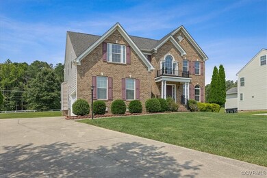 Colonial house with a front lawn