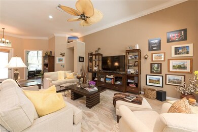 Great room with Double French doors that open to the den.