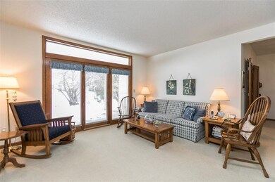 Living room looking out through the French doors t