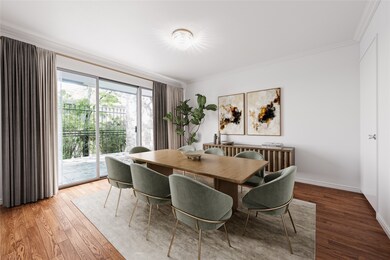 Dining area or another living space with hardwood