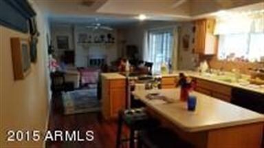 family room and kitchen