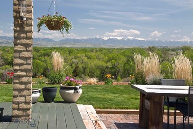 View of the Bridger Mountains from patio and home.