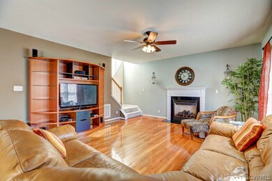 Generous sized family room with gas fireplace and