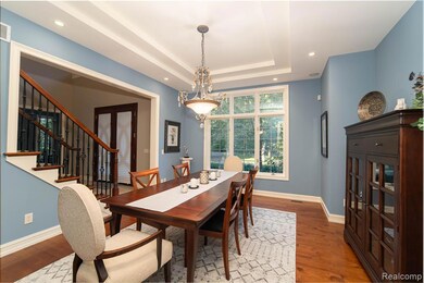 Formal dining room with pan tray celing