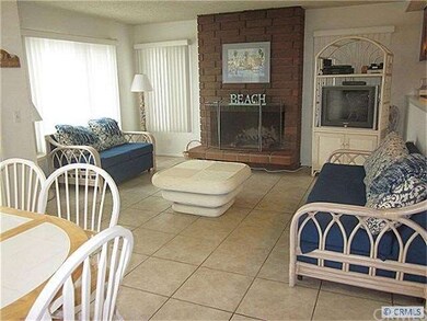 Living room with tile floors