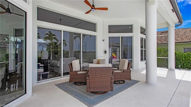 View of patio / terrace featuring ceiling fan and 