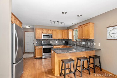 Kitchen with grantie counters