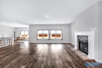 Luxury vinyl plank with gas fireplace.