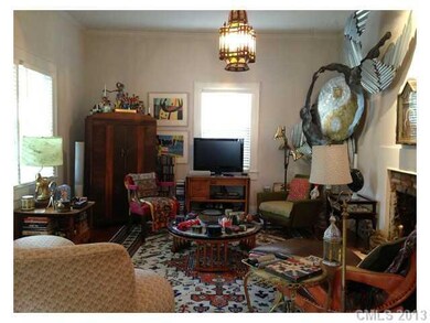 Living Room - Aged original heart-of-pine floors, 