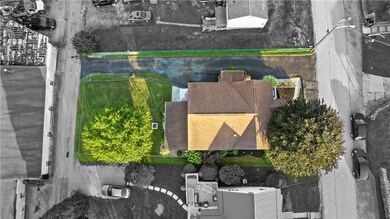 Highlighted Aerial Bird-Eye View of Property