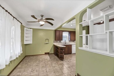 Dining room with original built ins.