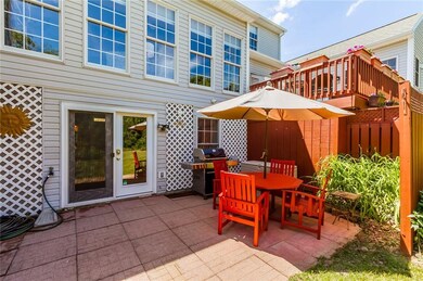 Lower patio with a view of the french door from finished walk out basement.