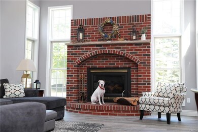 Grace is showcasing her custom made brick fireplac